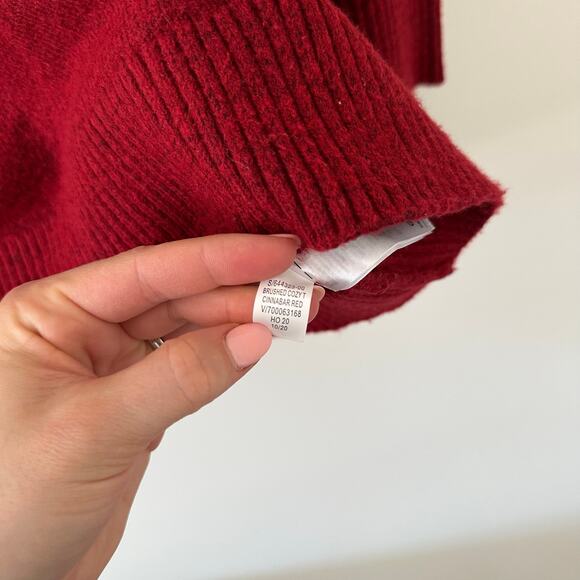 Gap Maternity Brushed Cozy Turtleneck Sweater in cinnabar Red S - Picture 7 of 8